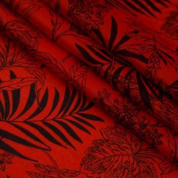 Батист 003-16359 красный принтованный