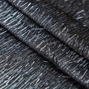 Сетка с пайетками и стеклярусом 050-19862 антрацит