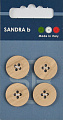 Пуговицы SANDRA 18 мм пластик 4 шт CARD237 под дерево