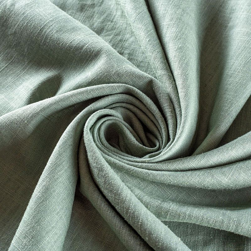 Лен натуральный 035-01390 зеленый мох однотонный