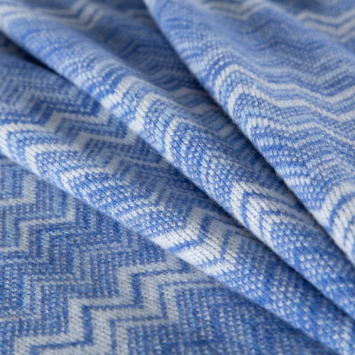 Трикотаж шерстяной вязаный Missoni 056-19778 бело-голубой