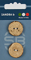 Пуговицы SANDRA 23 мм кокос 2 шт CARD233 натуральный