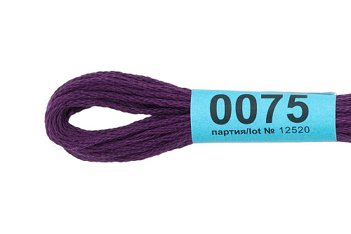 Нитки для вышивания Gamma мулине 8 м 0075 темно-лиловый