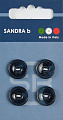 Пуговицы SANDRA 15 мм пластик 4 шт CARD098 синий