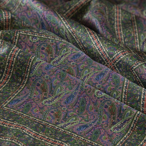 Шерсть-шелк плательная Etro 066-19195 зеленый принтованный