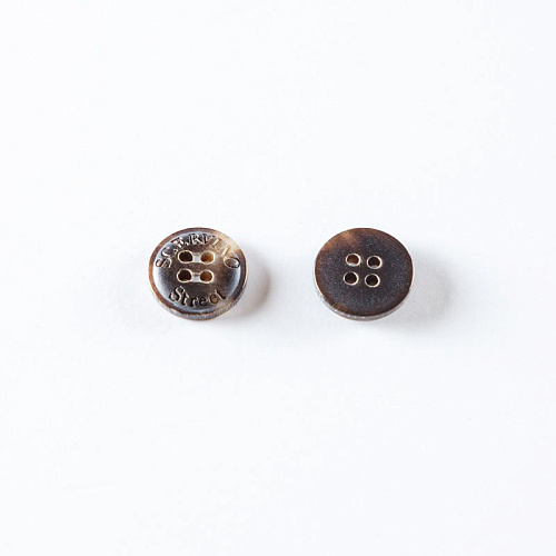 Пуговица с проколами 11 мм пластик 496538 темно-серый 