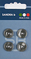 Пуговицы SANDRA 15 мм пластик 4 шт CARD191 серый