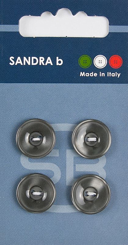 Пуговицы SANDRA 15 мм пластик 4 шт CARD191 серый