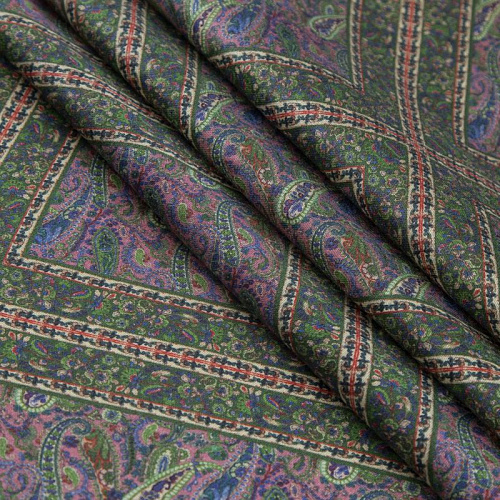 Шерсть-шелк плательная Etro 066-19195 зеленый принтованный