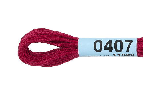 Нитки для вышивания Gamma мулине 8 м 0407 бордовый