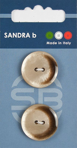 Пуговицы SANDRA 23 мм пластик 2 шт CARD087 коричневый