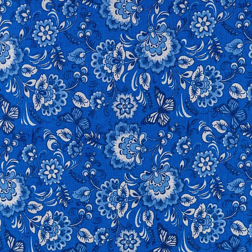 Бязь 007-00688 васильковый принтованный