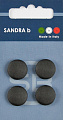 Пуговицы SANDRA 15 мм пластик 4 шт CARD158 черный