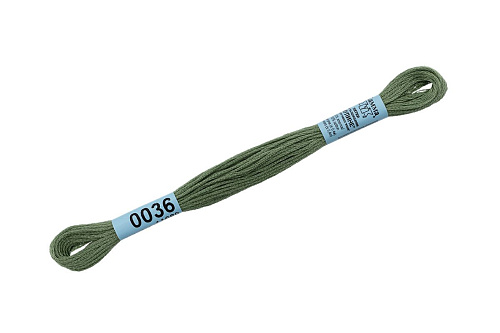 Нитки для вышивания Gamma мулине 8 м 0036 серо-зеленый
